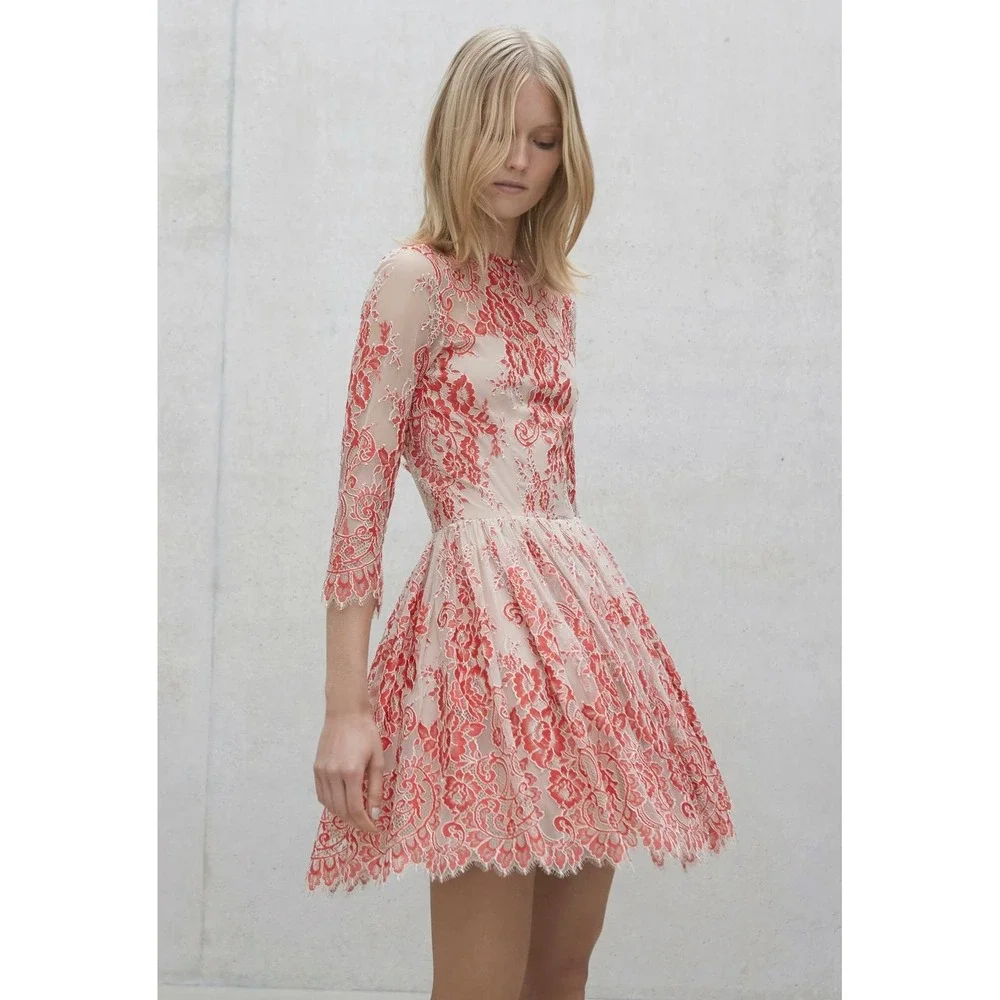 alexis lace mini dress Alexis Sage Green Semi-Sheer Floral Lace Mini Dress
